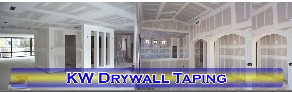 A picture of the inside of a room with text that reads " drywall tape ".