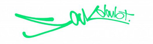 A green pen writing on top of a white background.