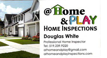 A home and play inspection business card