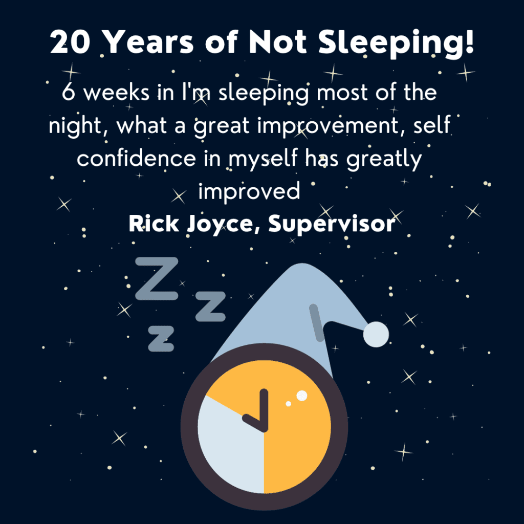 A picture of a clock with the words " 2 0 years of not sleeping."