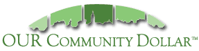 A green and black logo for community