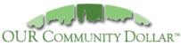 A green and black logo for community church.